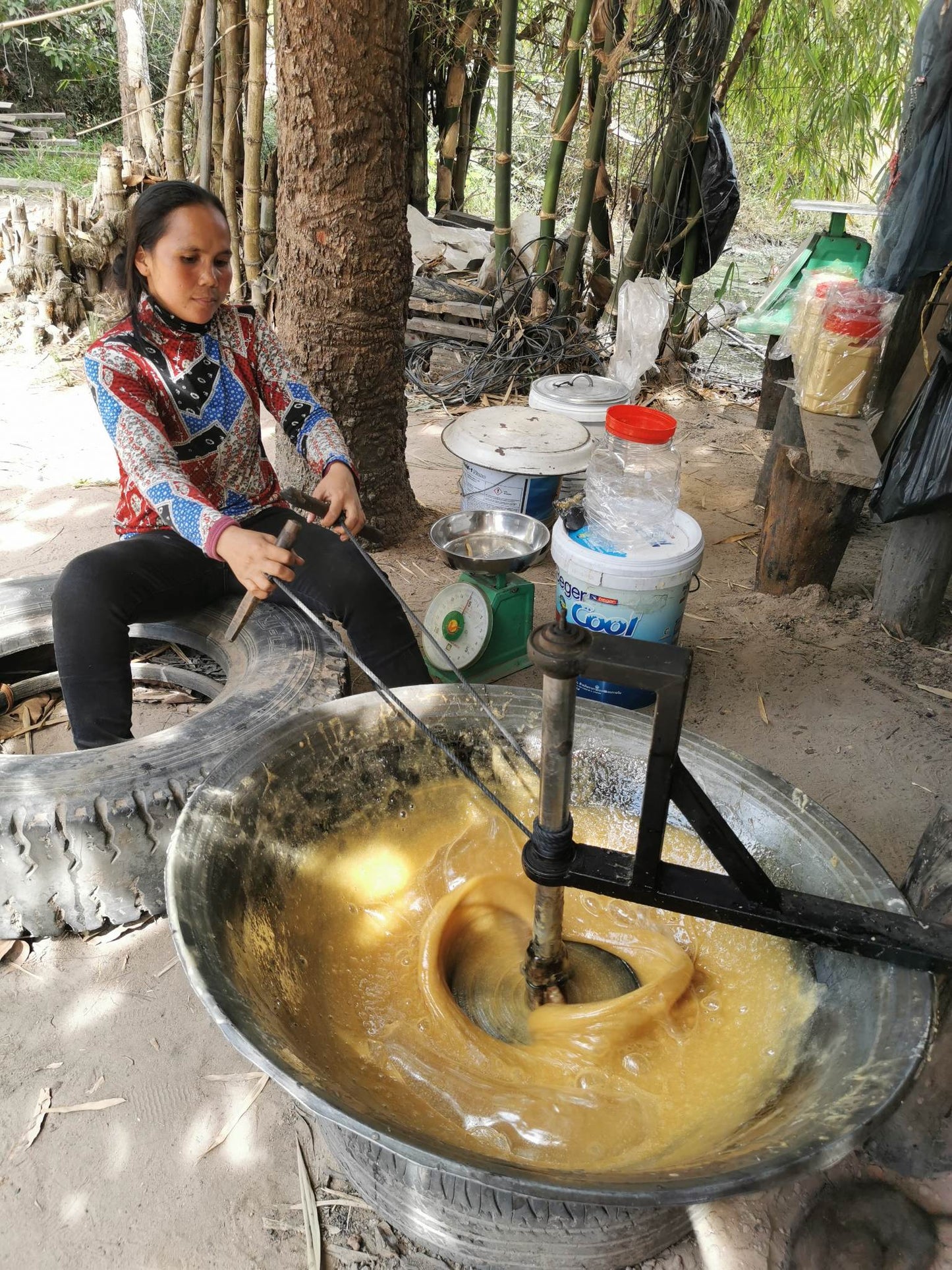 (4A) Palm sugar 100% Organic Palm Sugar handmade with all natural process  Cambodian sugar best gift for Khmer/ Thai/ Lao chef  1kg  =2.20 pounds